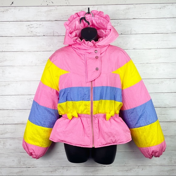 LoveShackFancy Modena Puffer Jacket Enchanted Rainbow Size Small - Picture 2 of 14